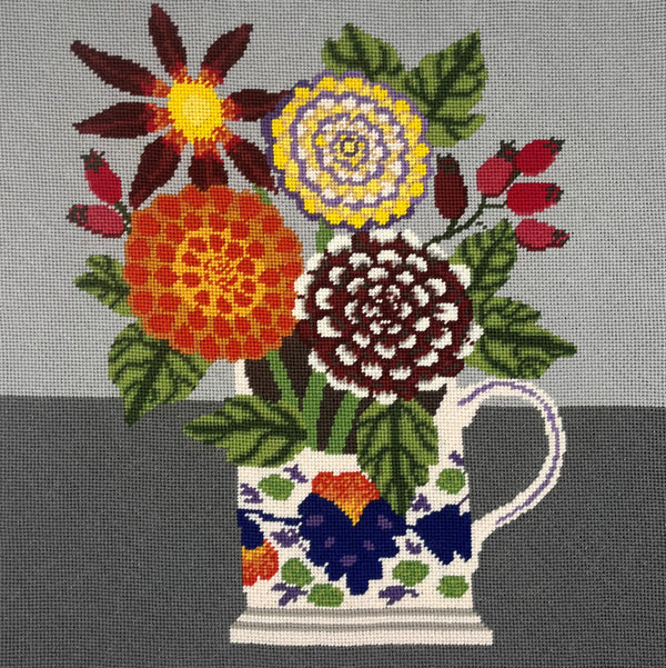Orange Dahlia Tapestry Kit - Needlepoint Joint