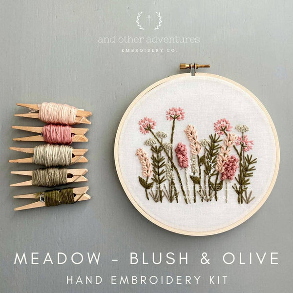 Meadow Embroidery Kit in Blush & Olive
