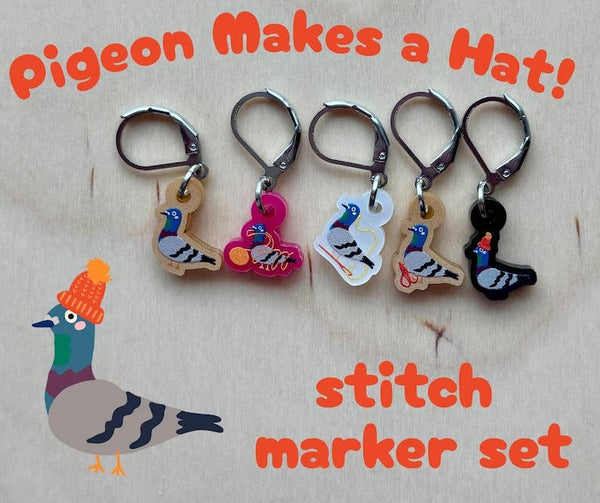 Pigeon Makes a Hat Stitch Marker Set