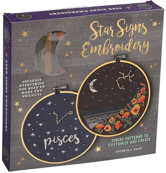 Star Signs Embroidery by Kathryn Chipinka Dalby: Kit