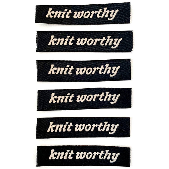 Knit Worthy Labels Pack of 6, Black