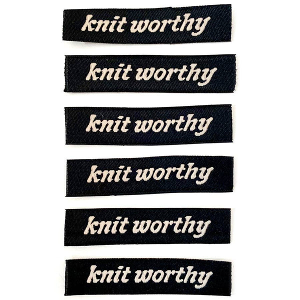 Knit Worthy Labels Pack of 6, Black