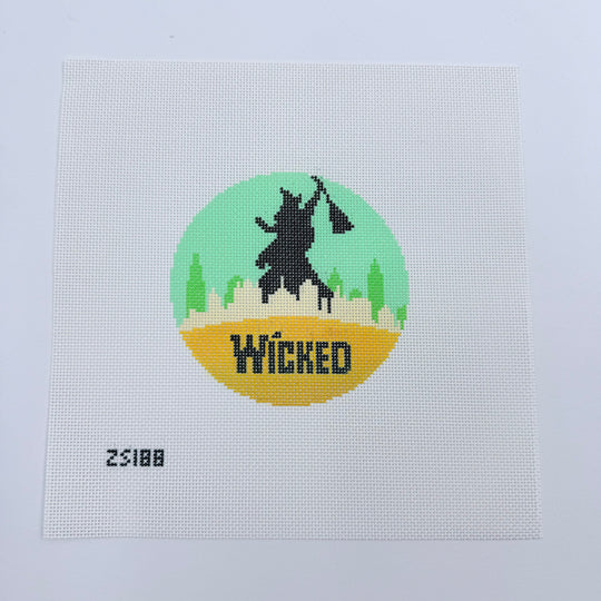 ZS188 Witch on Green Canvas