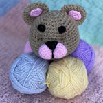 Cuddle Buddies Crochet Blanket kit with Pre-Made Animal Head