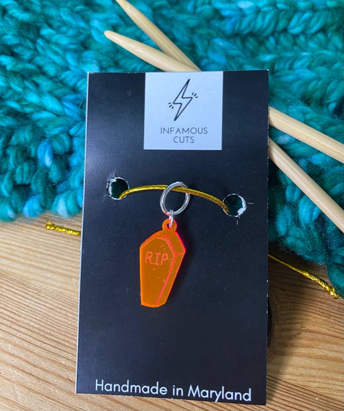 Coffin Halloween Knitting Stitch Markers