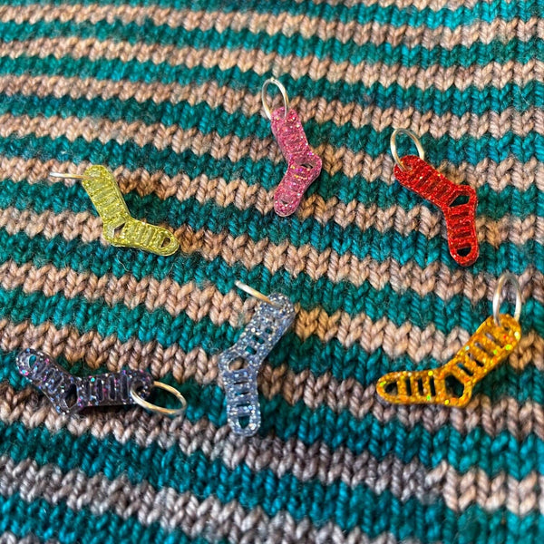 Sparkly Rainbow Socks  - Stitch Markers
