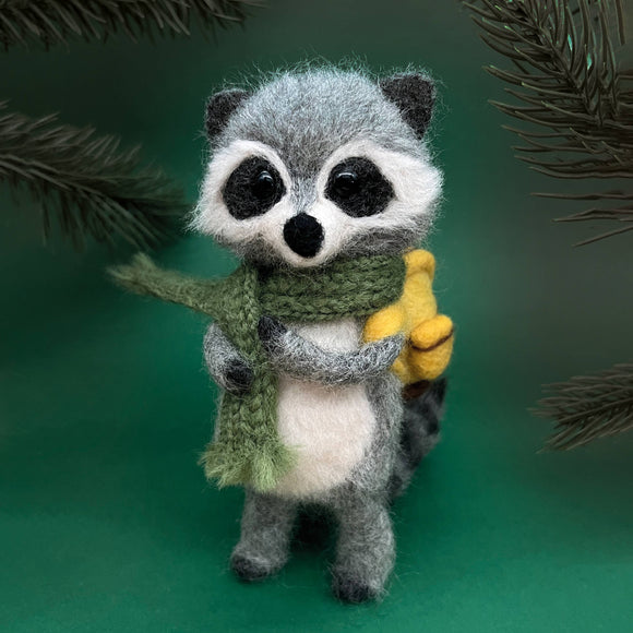 Needle Felting Kit, Raccoon
