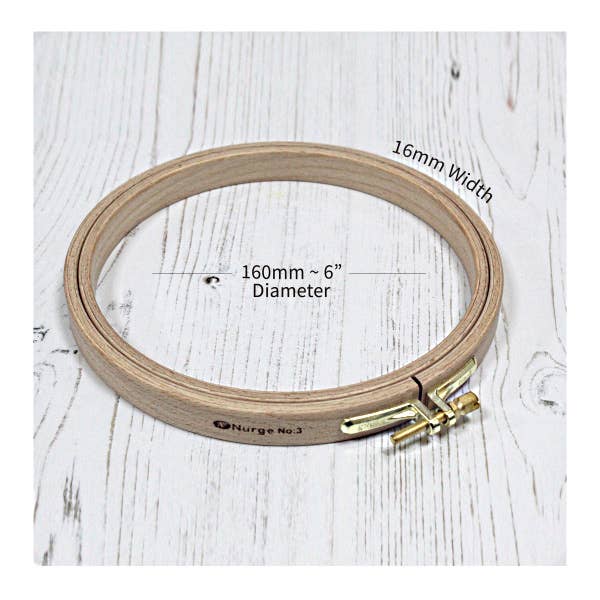 Beech Embroidery Hoops: 1/2" x 11" diameter