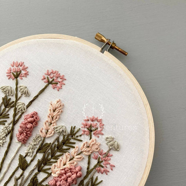 Meadow Embroidery Kit in Blush & Olive