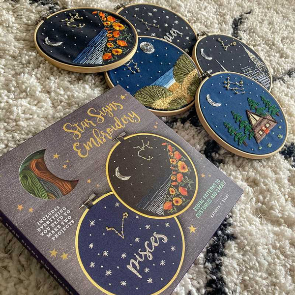 Star Signs Embroidery by Kathryn Chipinka Dalby: Kit