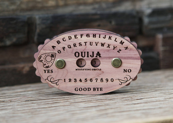 Wooden Ouija Board Style Knitting Row Counter with Dials: Cherry