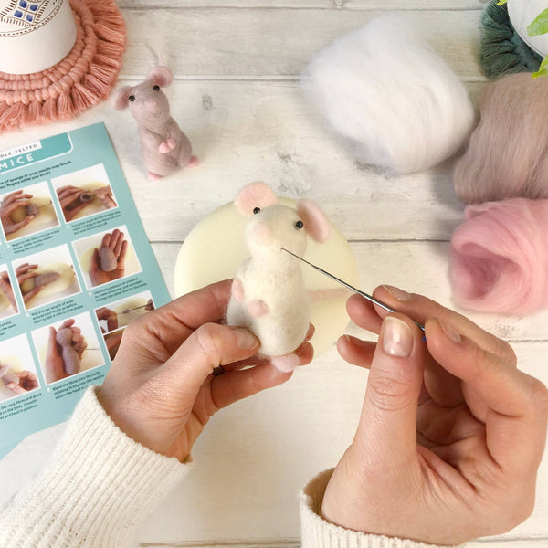 Needle Felting Kit - Mouse - Learn To Make TWO Cute Mice