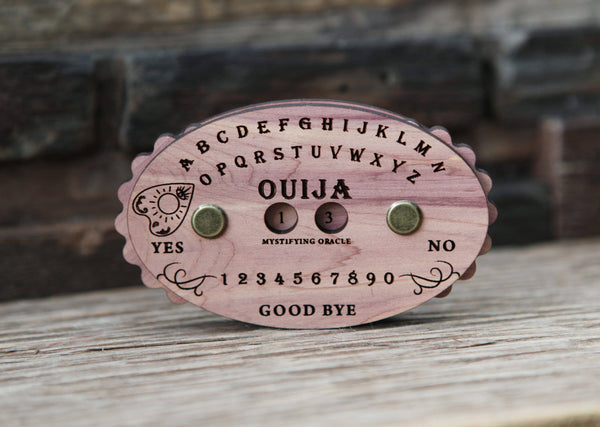Wooden Ouija Board Style Knitting Row Counter with Dials: Cherry