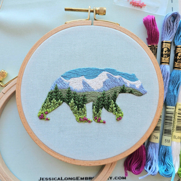 Jessica Long Mountain Bear Embroidery Kit