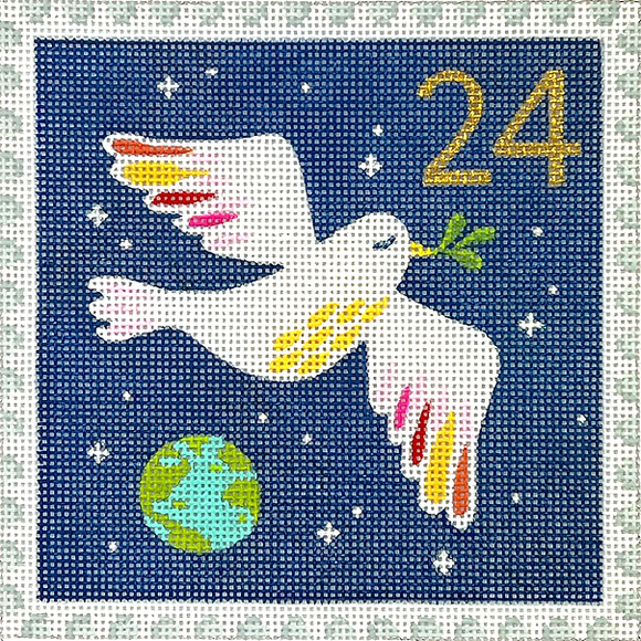 KH-PL-24 Advent Stamp #24 - Peace on Earth Dove
