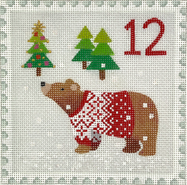 KH-PL-12 Advent Stamp #12 - Bear in Sweater (Canada)
