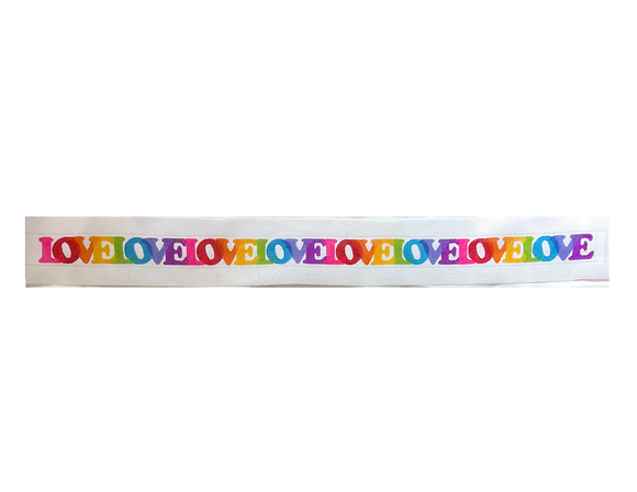 WBL-100 Wide Belt - LOVELOVELOVE - overlapping letters in rainbow colors