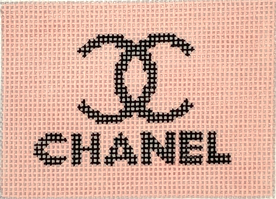 INSPCC-39 Credit Card Case Insert - Chanel C's - black on shell pink -  Needlepoint Joint