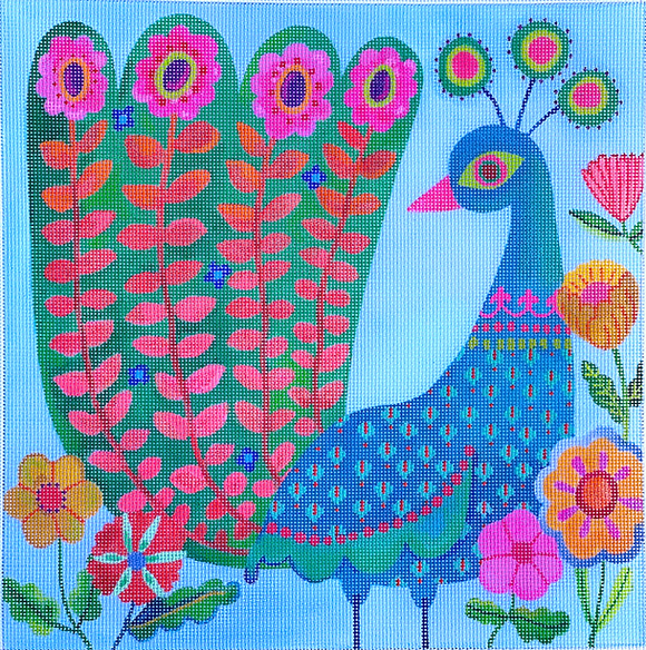 SHS-PL-10 Peacock with Floral Tail