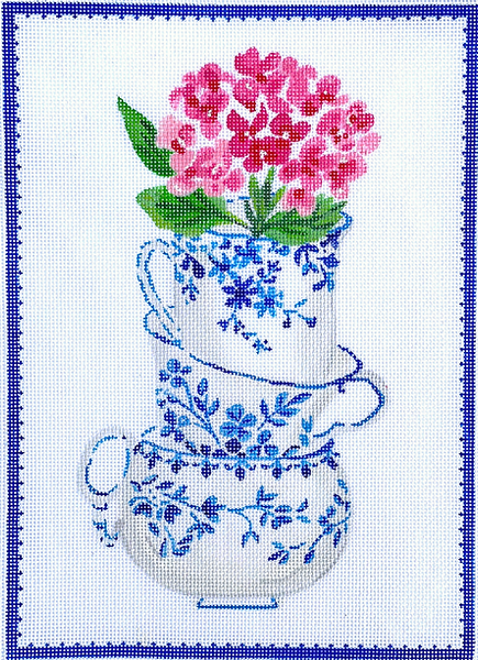 LB-PL-14 Blue & White Stacked Teacups