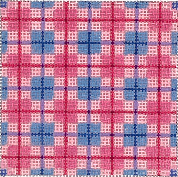 INSSQ3-41 3" Square Insert - Madras Plain - pink and blue
