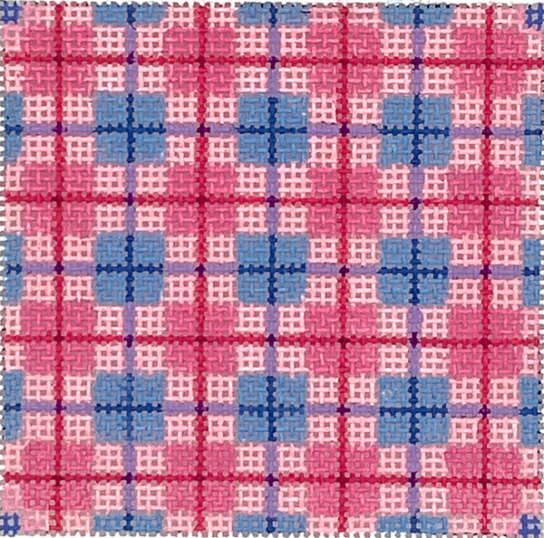 INSSQ3-41 3" Square Insert - Madras Plain - pink and blue