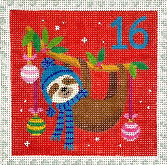 KH-PL-16 Advent Stamp #16 - Sloth w/Ornaments (Brazil)