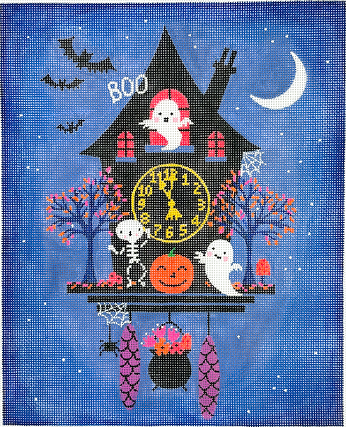 Halloween Clock w/Ghosts & Skeleton (KD-KH-PL-35)