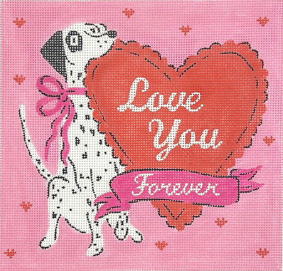 KRM-PL-09 Pillow - "Love You Forever" Dalmation w/Heart
