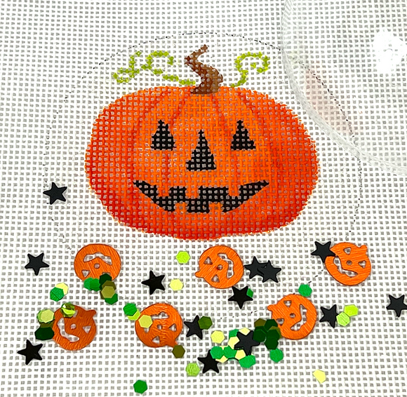 OMD-25 Halloween Dome - Jack-o-Lantern - on sparkly white