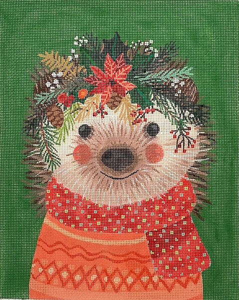 MIAC-PL-02 Christmas Squad - Hedgehog on Forest Green