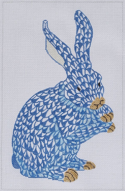 SST-30 Herend-inspired Fishnet Bunny - blue