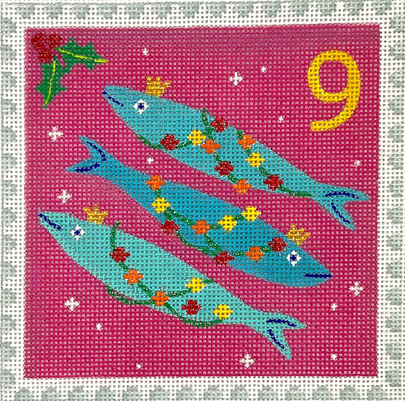 KH-PL-09 Advent Stamp #9 - Three Fishes (Portugal)