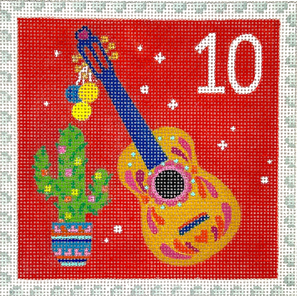 KH-PL-10 Advent Stamp #10 - Cacus & Guitar (Mexico)