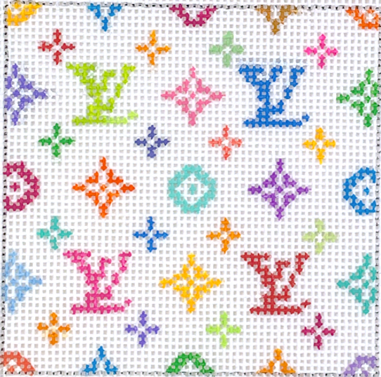 INSSQ3-03 3" Square Insert - Louis Vuitton - multi color on white