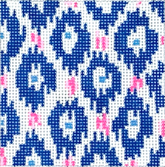 INSSQ3-29 3" Square Insert - Ikat - dark blues with pink