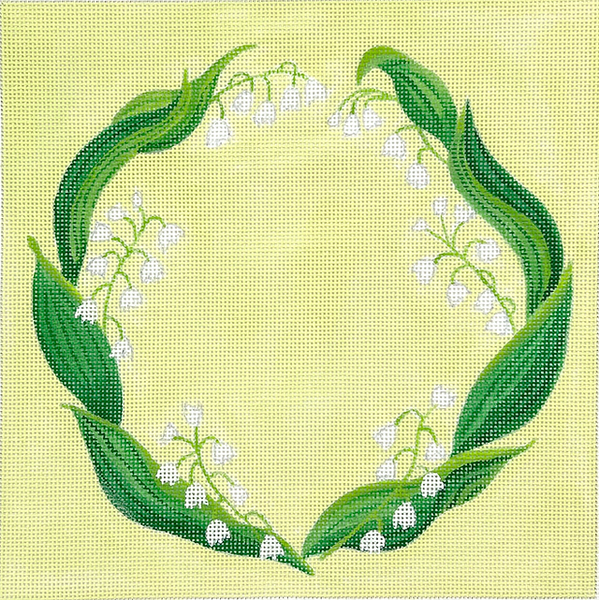 PL-576 Ring Bearer Pillow - Lily of the Valley on soft green
