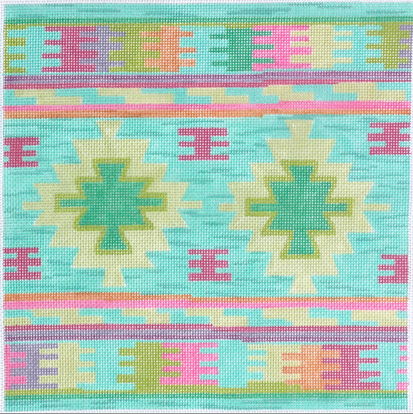 PL-149 Dhurrie Square w/Medallions - Circus Palette