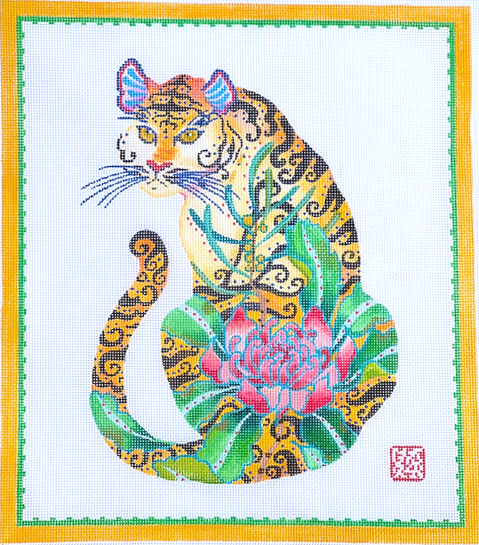 GM-PL-05 Decorative Tiger with Pink Peony
