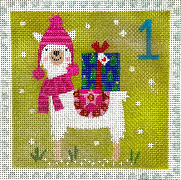 KH-PL-01 Advent Stamp #1 - Llama w/Gift (Peru)