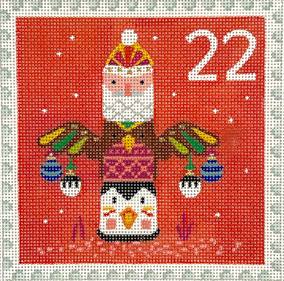 KH-PL-22 Advent Stamp #22 - Totem Pole w/Ornaments (North America)