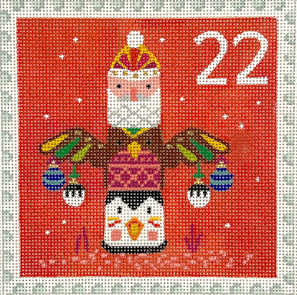 KH-PL-22 Advent Stamp #22 - Totem Pole w/Ornaments (North America)
