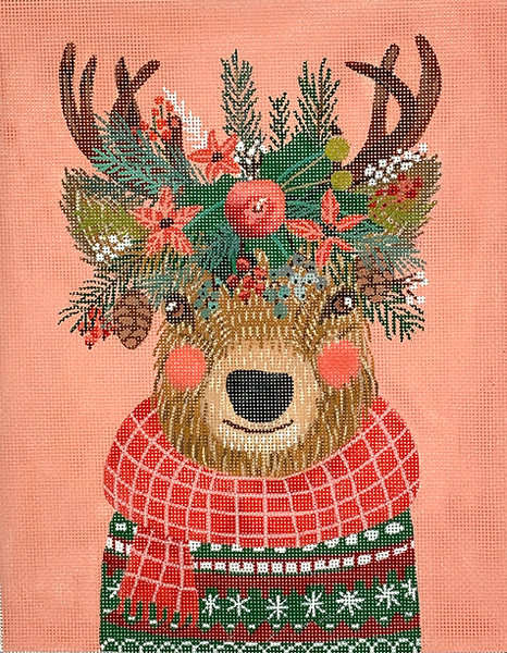 MIAC-PL-03 Christmas Squad - Deer on Light Coral