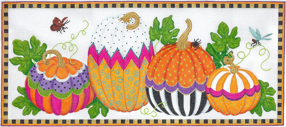 PL-434 Funky Punkins Large Rectangle - orange, green, purple, gold, black raspberry (13 ct)