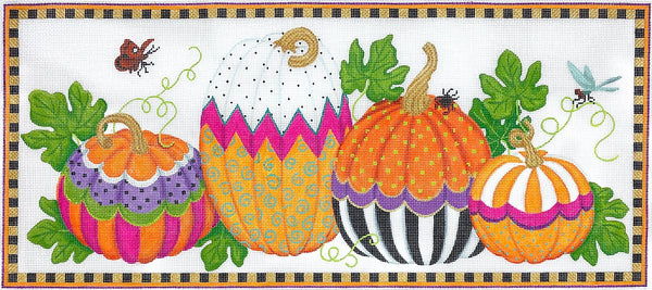 PL-434 Funky Punkins Large Rectangle - orange, green, purple, gold, black raspberry (13 ct)