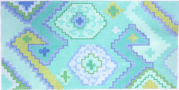 PL-151 Kilim Rectangle w/duck head motif - caribbean palette