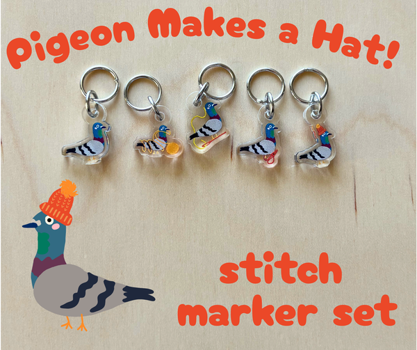 Pigeon Makes a Hat Stitch Marker Set
