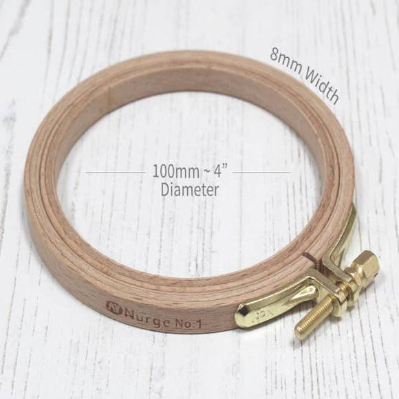 Nurge Beech Embroidery Hoop: 6/16th" x 4" diameter