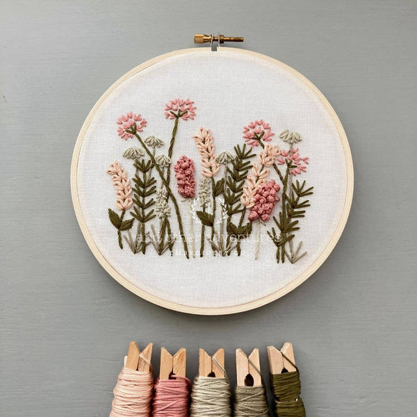 Meadow Embroidery Kit in Blush & Olive