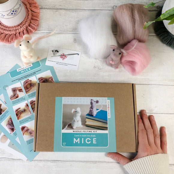 Needle Felting Kit - Mouse - Learn To Make TWO Cute Mice